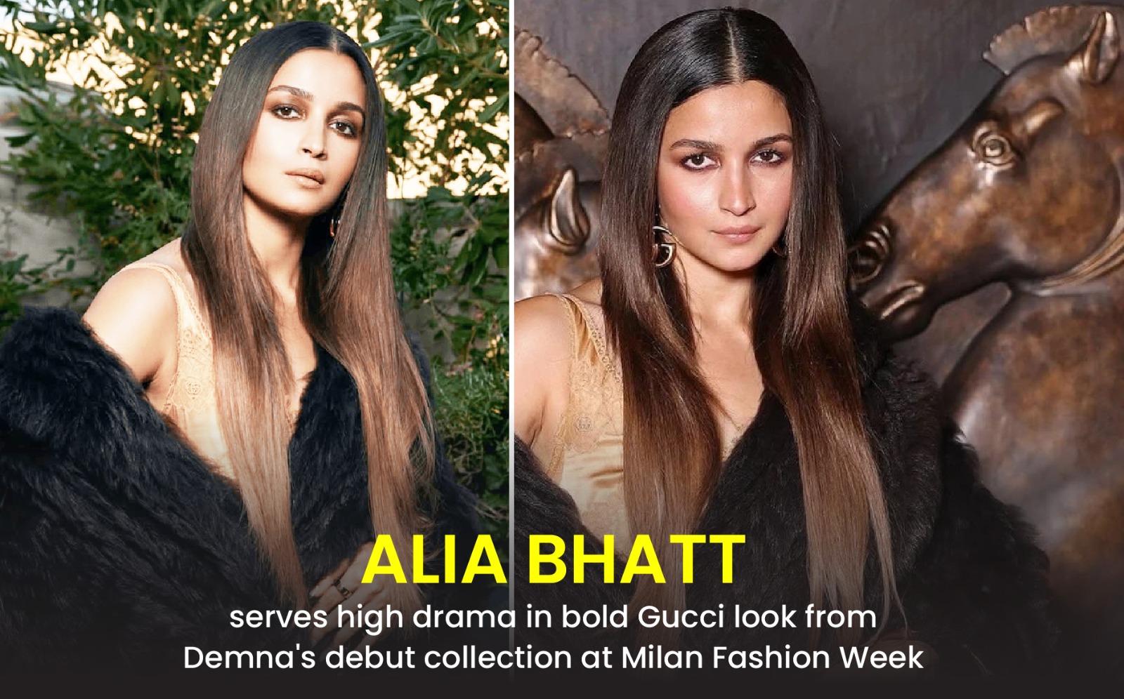 Alia Bhatt serves high drama in bold Gucci look from Demna's debut collection at Milan Fashion Week
